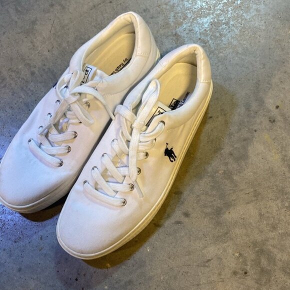 Polo Ralph Lauren Women’s White Canvas Tennis Shoes Sz 8.  No box. - Picture 3 of 7